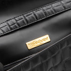 Cassandre Crocodile Embossed Utility Bag with Front Pockets