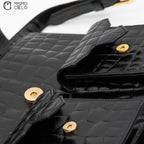 Cassandre Crocodile Embossed Utility Bag with Front Pockets