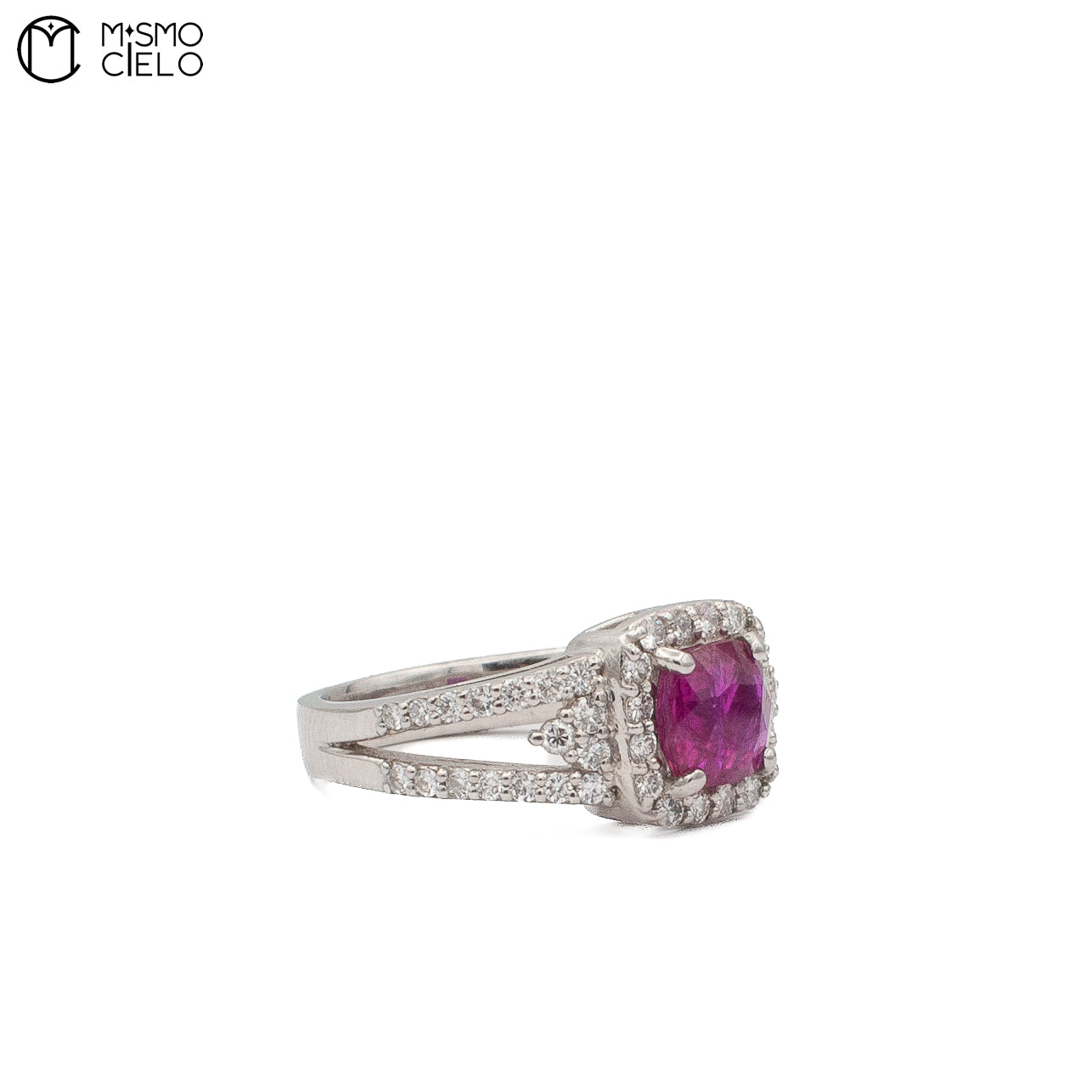 Platinum 950 Unheated Pigeon Blood Ruby Ring