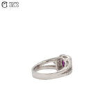 Platinum 950 Unheated Pigeon Blood Ruby Ring