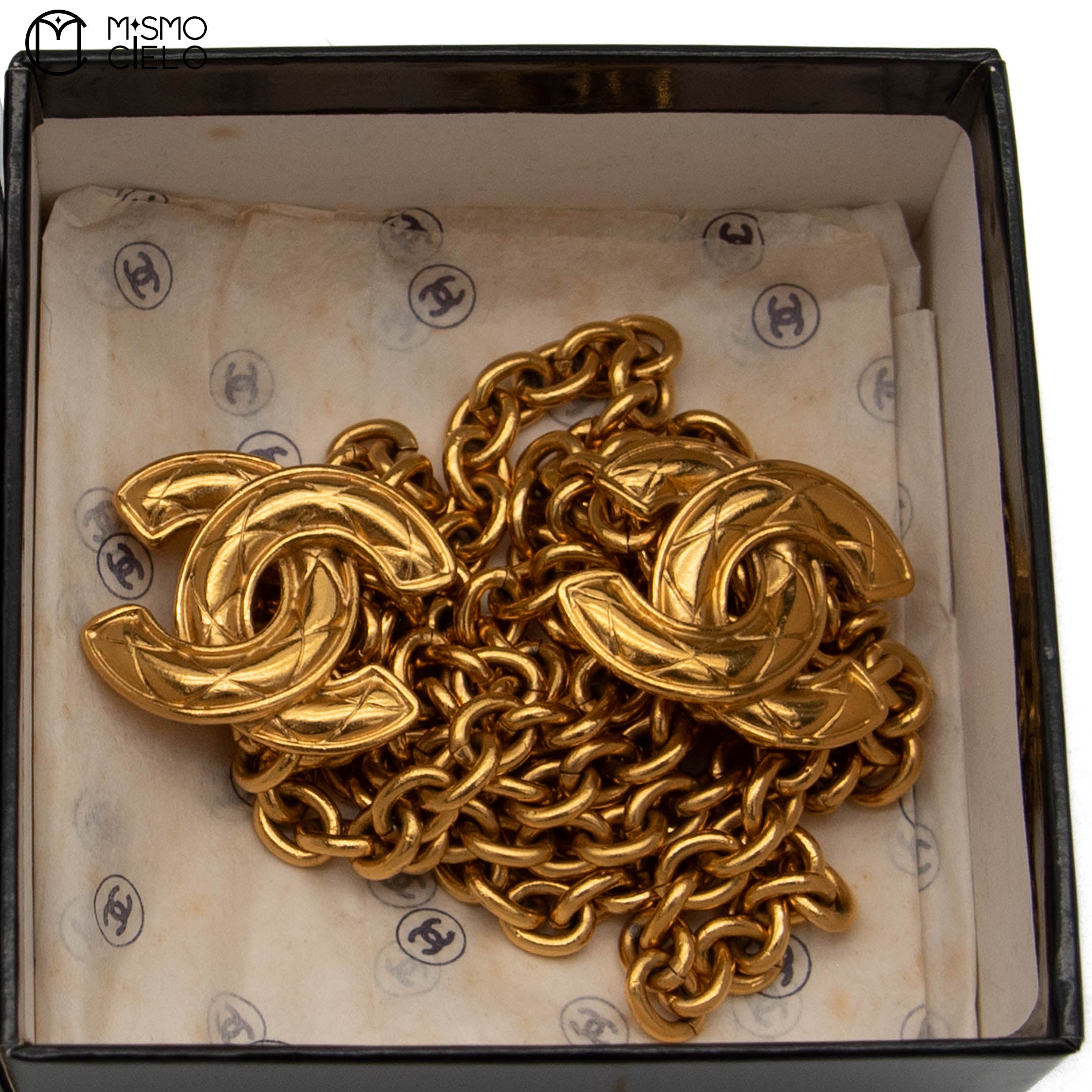 Double Coco Mark Matelassé Chain Belt *