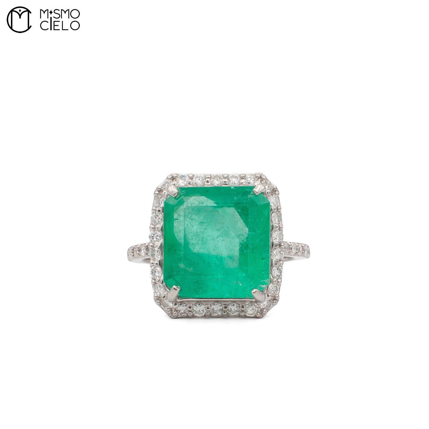 Columbian 6.24ct Emerald Diamond Ring