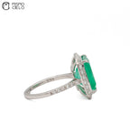 Columbian 6.24ct Emerald Diamond Ring