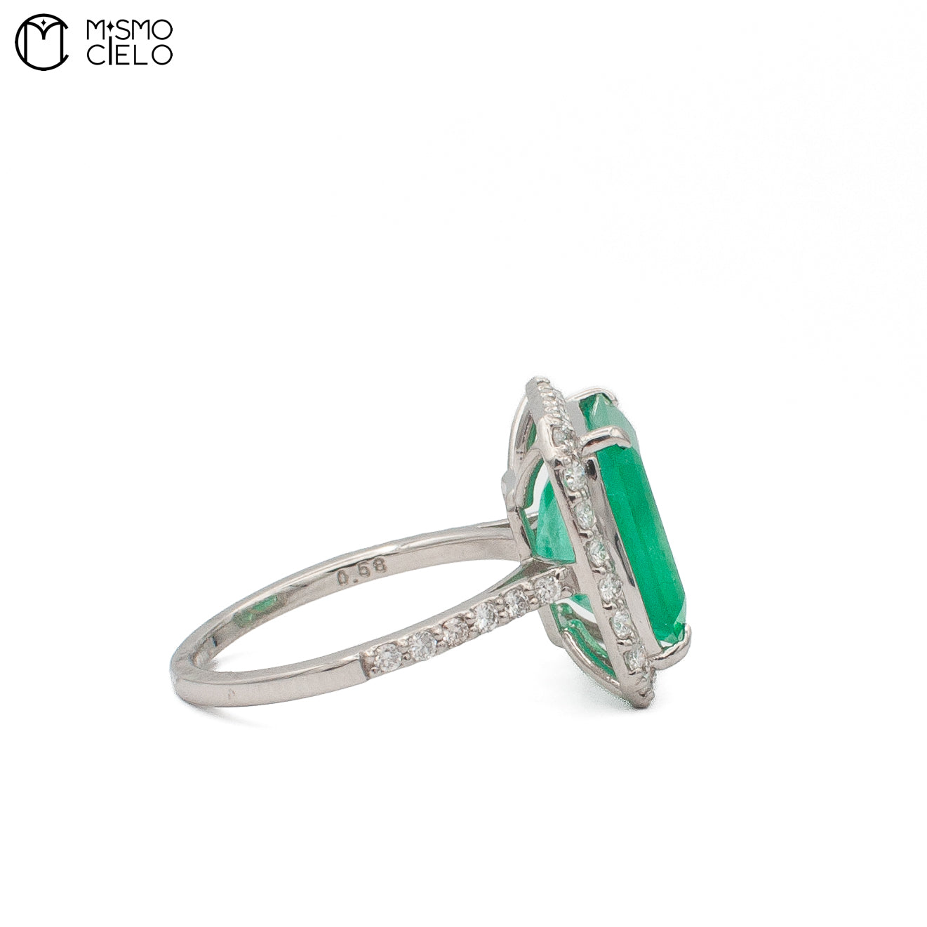 Columbian 6.24ct Emerald Diamond Ring