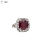 Rare Platinum 900 Pigeon Blood Ruby and Diamond Ring Investment Piece