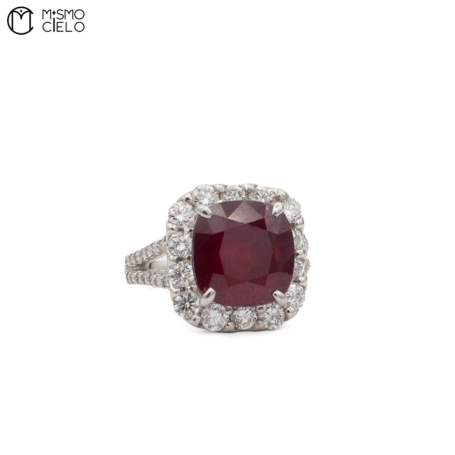 Rare Platinum 900 Pigeon Blood Ruby and Diamond Ring Investment Piece