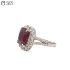 Rare Platinum 900 Pigeon Blood Ruby and Diamond Ring Investment Piece