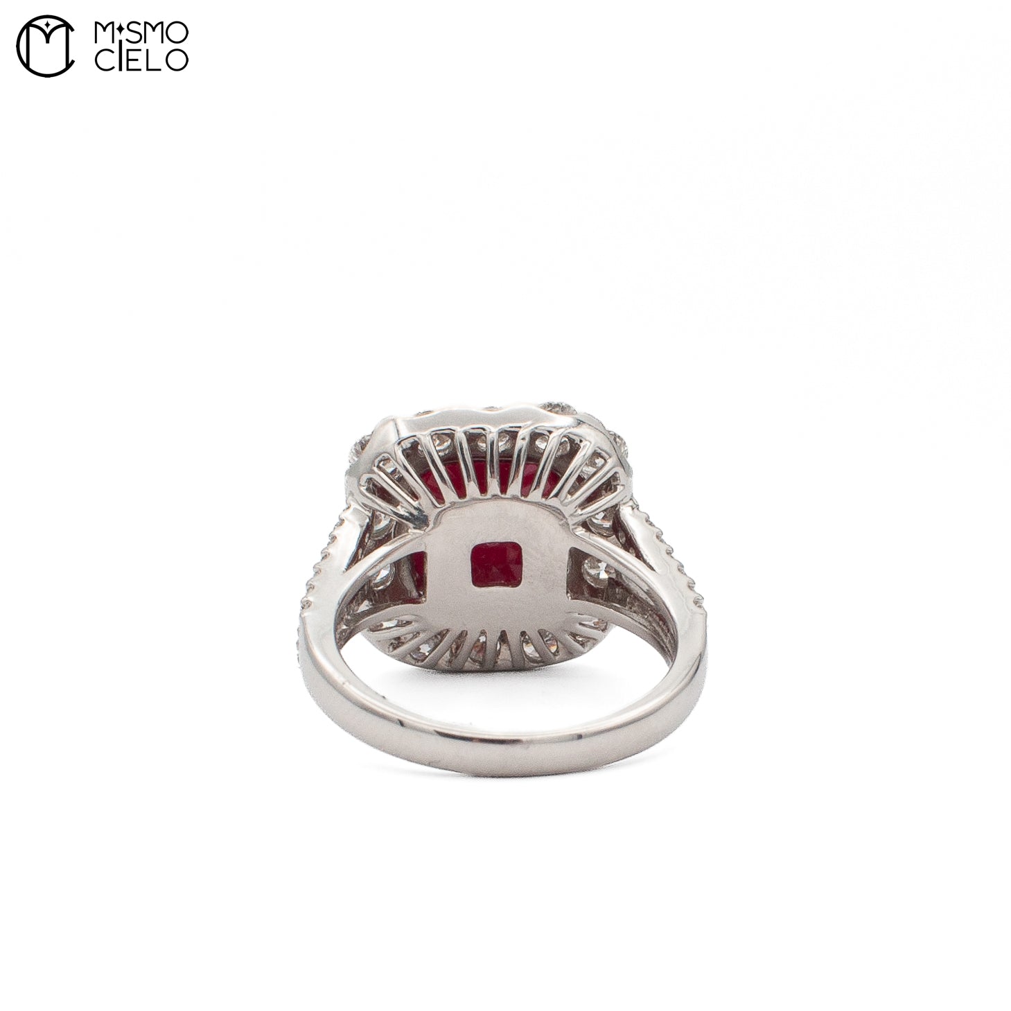 Rare Platinum 900 Pigeon Blood Ruby and Diamond Ring Investment Piece