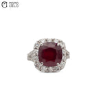 Rare Platinum 900 Pigeon Blood Ruby and Diamond Ring Investment Piece