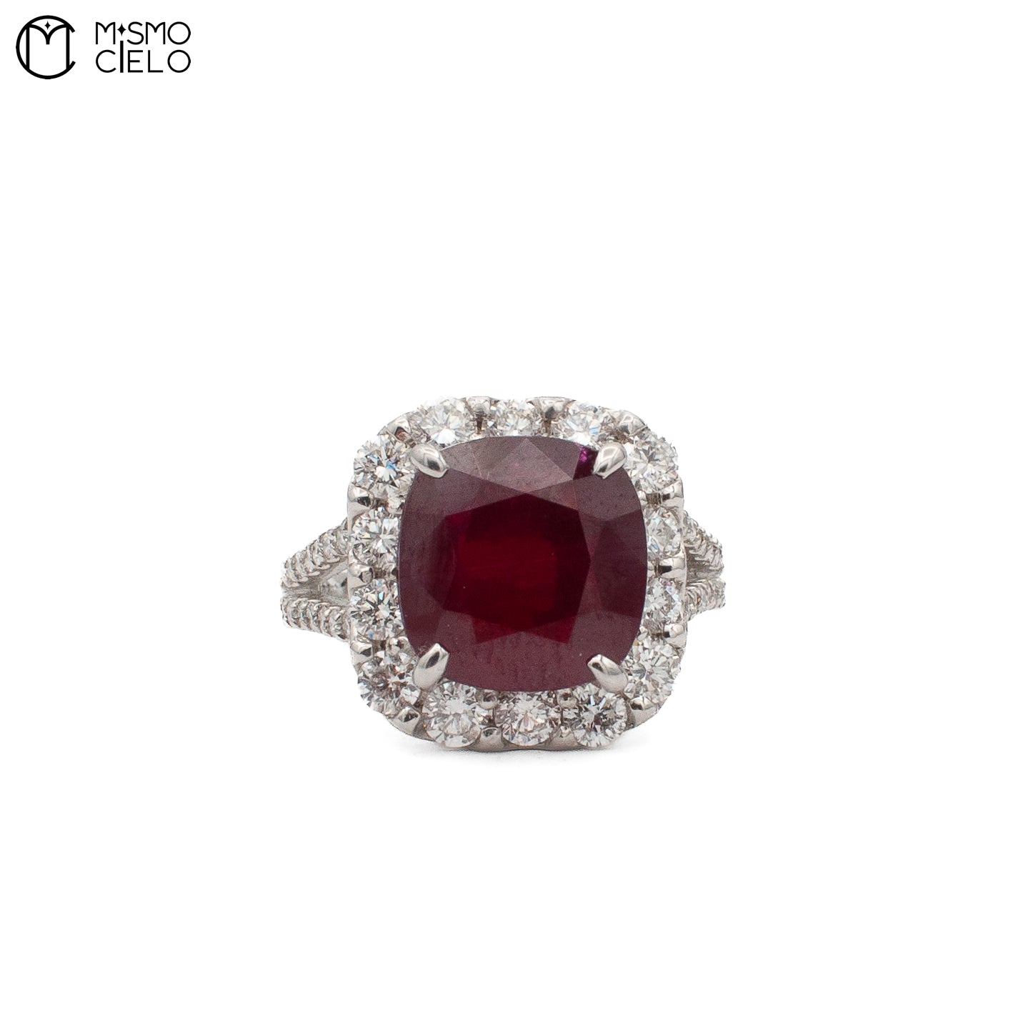 Rare Platinum 900 Pigeon Blood Ruby and Diamond Ring Investment Piece