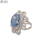 Rare Platinum 900  Sapphire and Diamond Ring Investment Piece