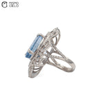 Rare Platinum 900  Sapphire and Diamond Ring Investment Piece