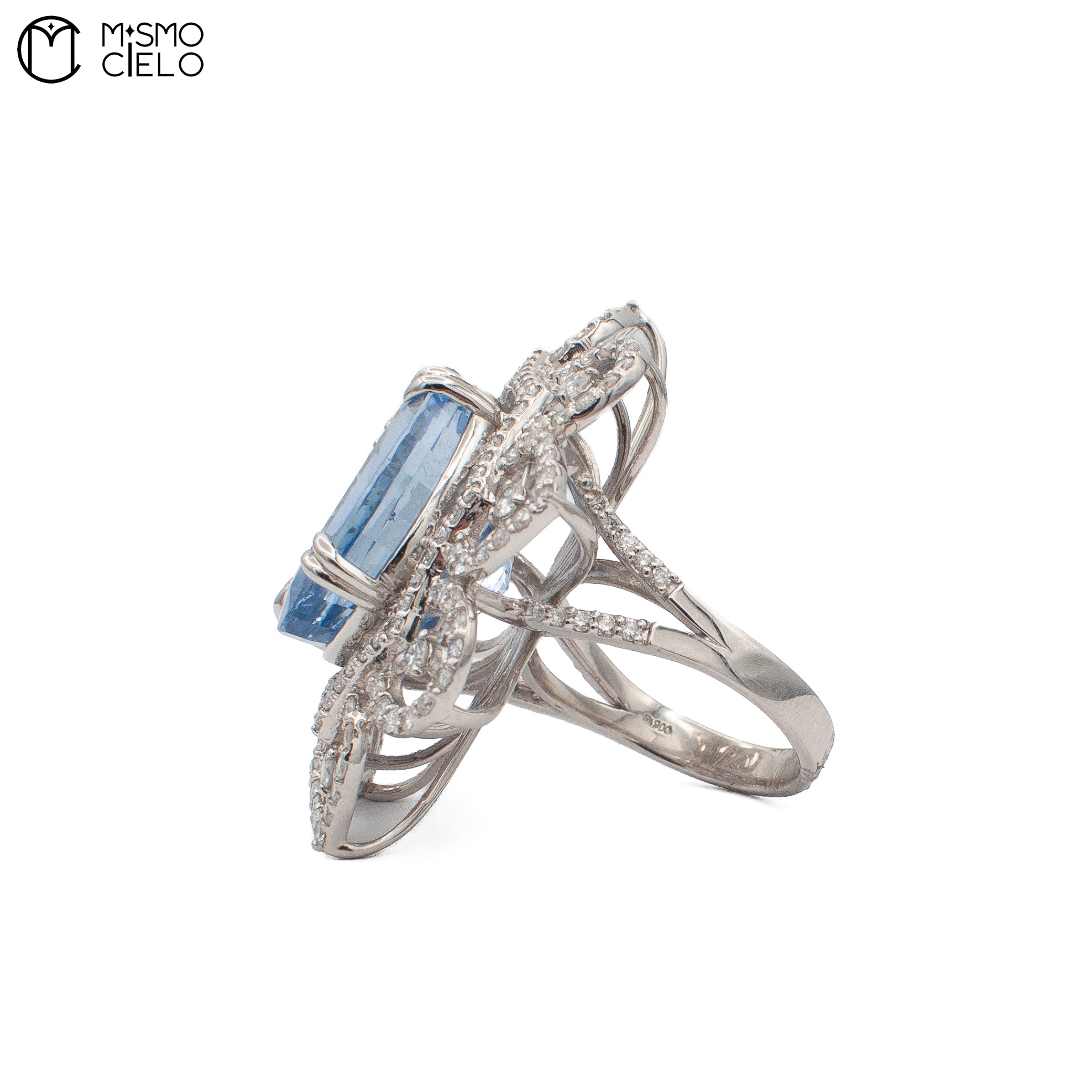 Rare Platinum 900  Sapphire and Diamond Ring Investment Piece