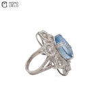 Rare Platinum 900  Sapphire and Diamond Ring Investment Piece