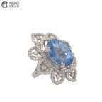Rare Platinum 900  Sapphire and Diamond Ring Investment Piece