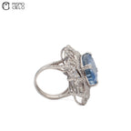 Rare Platinum 900  Sapphire and Diamond Ring Investment Piece