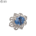 Rare Platinum 900  Sapphire and Diamond Ring Investment Piece