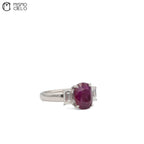 Rare Platinum 900 Pigeon Blood Ruby and Diamond Ring Investment Piece