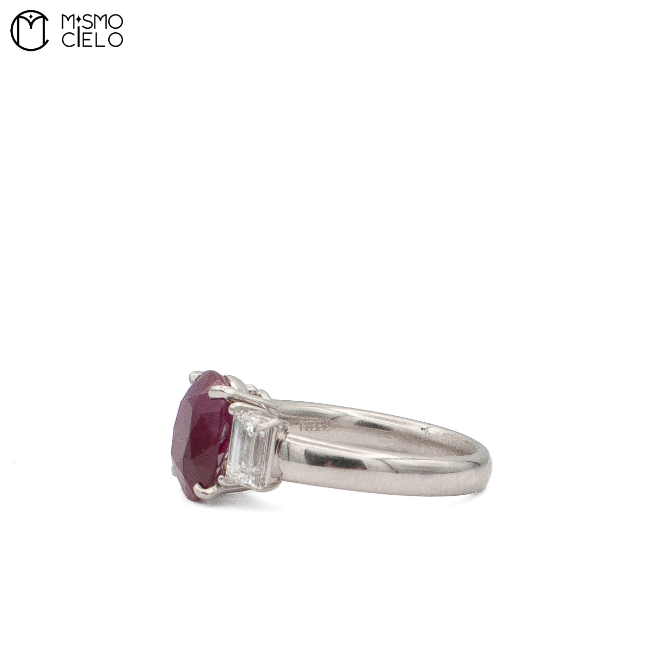 Rare Platinum 900 Pigeon Blood Ruby and Diamond Ring Investment Piece