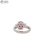 Rare Platinum 900 Pigeon Blood Ruby and Diamond Ring Investment Piece