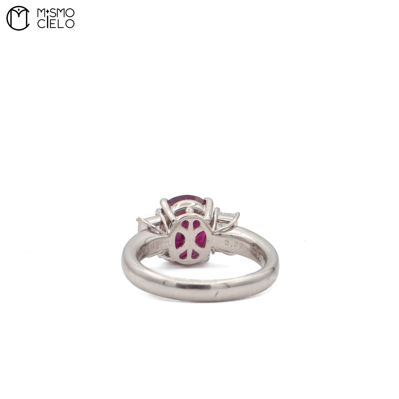 Rare Platinum 900 Pigeon Blood Ruby and Diamond Ring Investment Piece