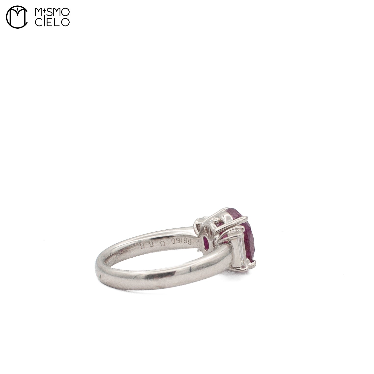 Rare Platinum 900 Pigeon Blood Ruby and Diamond Ring Investment Piece