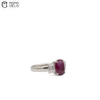 Rare Platinum 900 Pigeon Blood Ruby and Diamond Ring Investment Piece