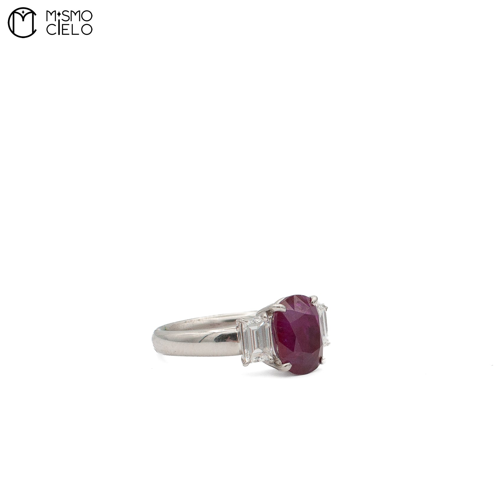 Rare Platinum 900 Pigeon Blood Ruby and Diamond Ring Investment Piece