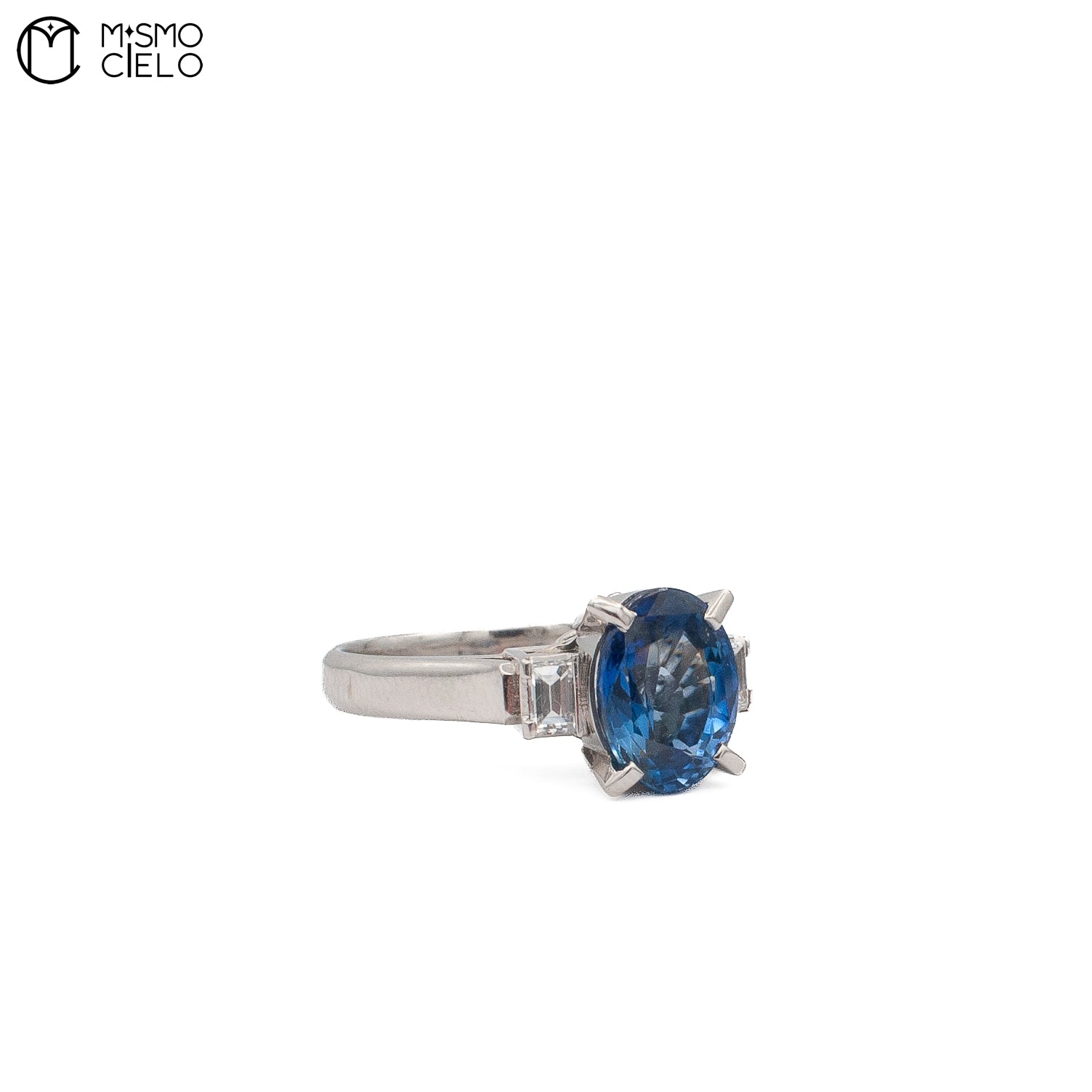 Rare Platinum 900  Sapphire and Diamond 8.97g Ring Investment Piece