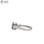 Rare Platinum 900  Sapphire and Diamond 8.97g Ring Investment Piece