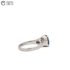 Rare Platinum 900  Sapphire and Diamond 8.97g Ring Investment Piece