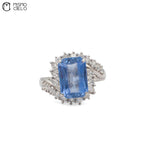 Rare Platinum 900 Sapphire and Diamond 9.8g Ring Investment Piece