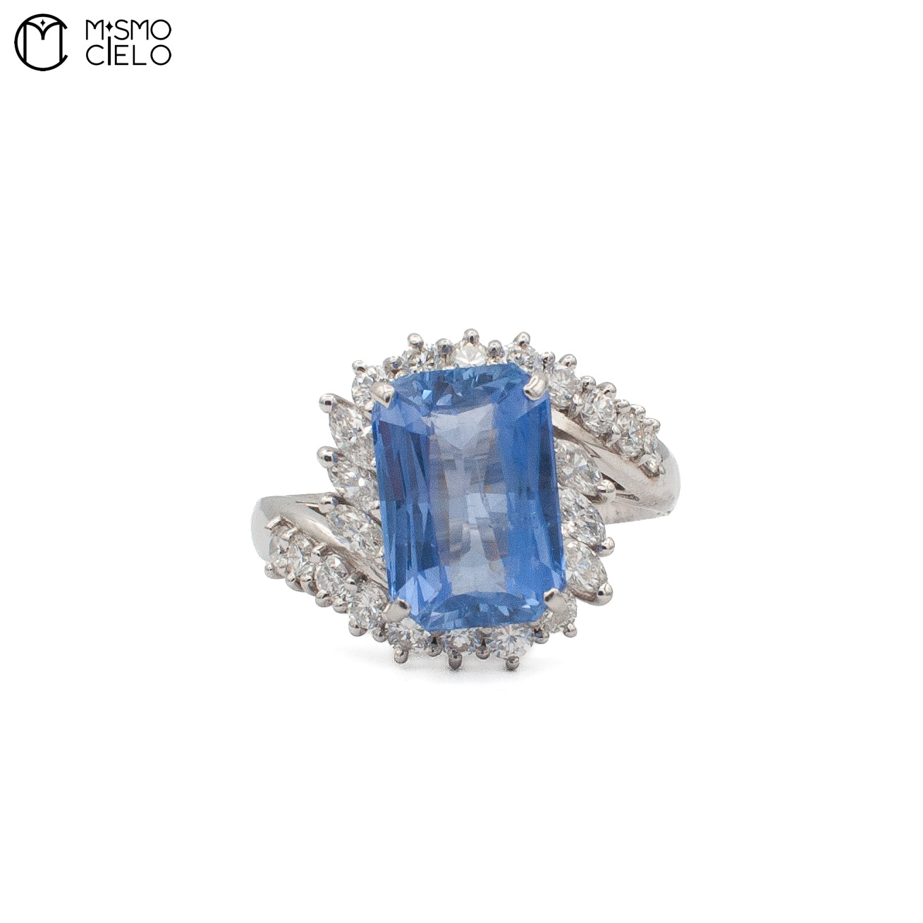 Rare Platinum 900 Sapphire and Diamond 9.8g Ring Investment Piece