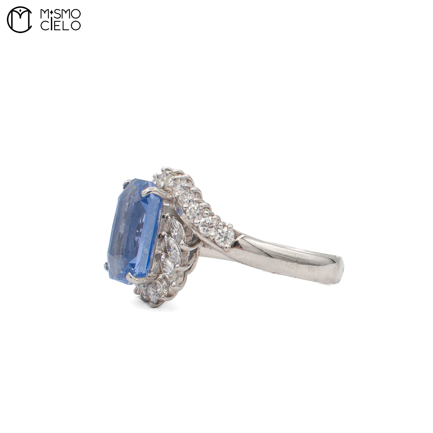 Rare Platinum 900 Sapphire and Diamond 9.8g Ring Investment Piece