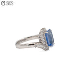 Rare Platinum 900 Sapphire and Diamond 9.8g Ring Investment Piece