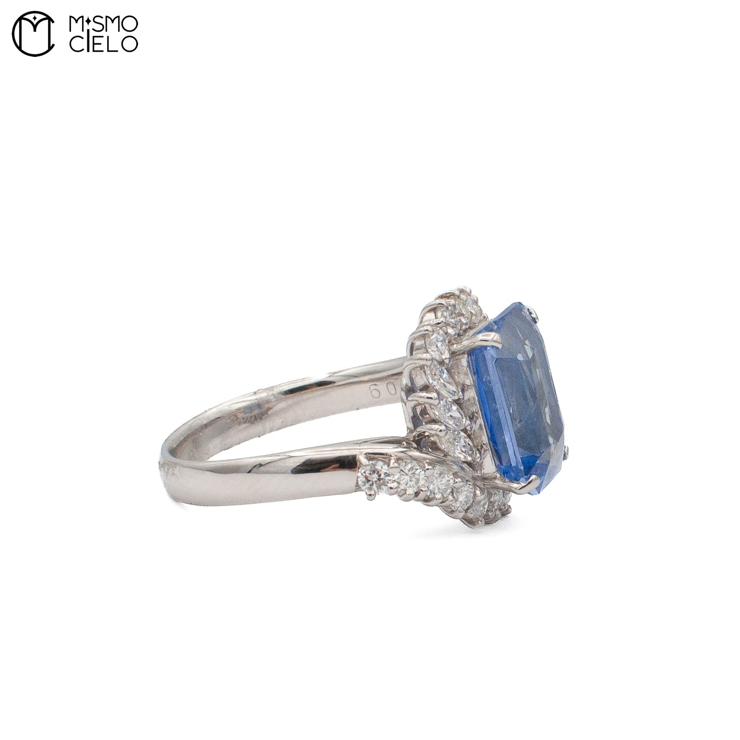 Rare Platinum 900 Sapphire and Diamond 9.8g Ring Investment Piece