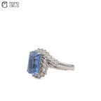 Rare Platinum 900 Sapphire and Diamond 9.8g Ring Investment Piece