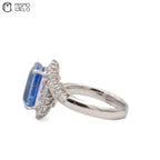 Rare Platinum 900 Sapphire and Diamond 9.8g Ring Investment Piece