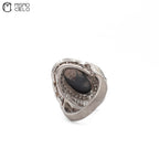 Rare Platinum 900 Opal and Diamond Ring