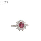 Platinum 900 Ruby and Diamond 5.52g Ring Size 13