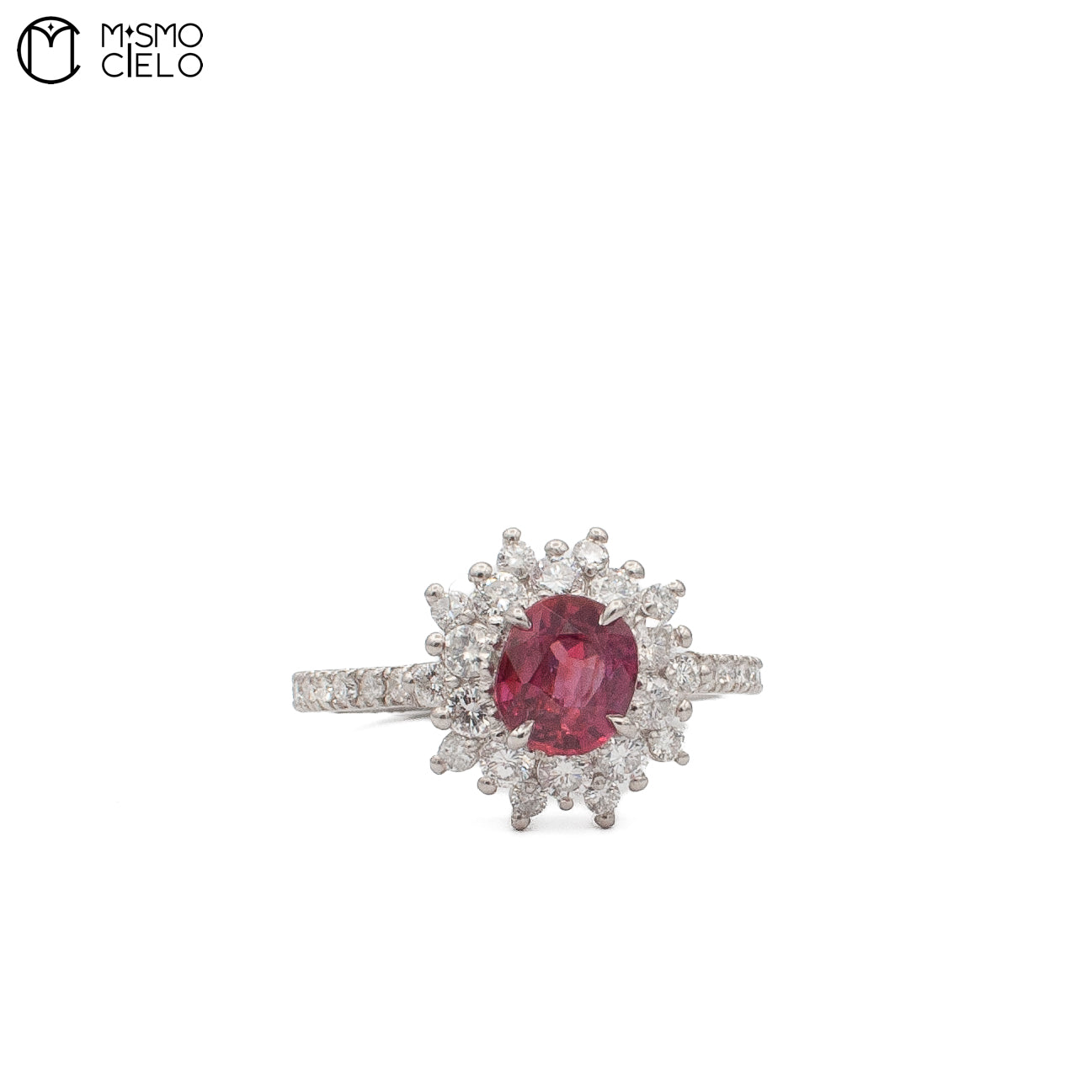 Platinum 900 Ruby and Diamond 5.52g Ring Size 13