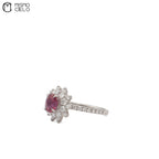 Platinum 900 Ruby and Diamond 5.52g Ring Size 13