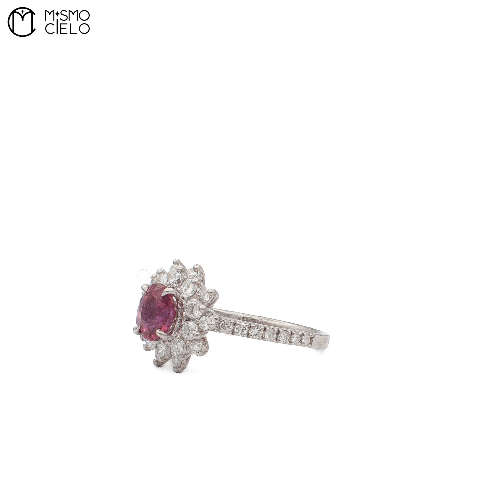 Platinum 900 Ruby and Diamond 5.52g Ring Size 13