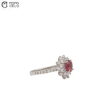 Platinum 900 Ruby and Diamond 5.52g Ring Size 13