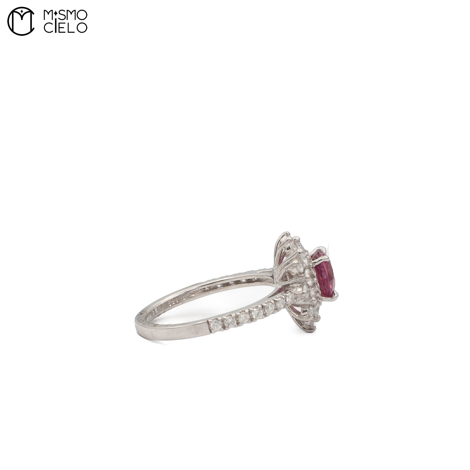 Platinum 900 Ruby and Diamond 5.52g Ring Size 13