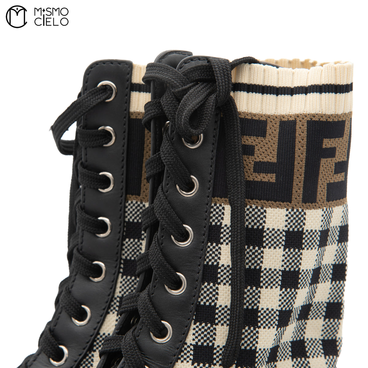 Rockoko Gingham Check Combat Boots Size 37