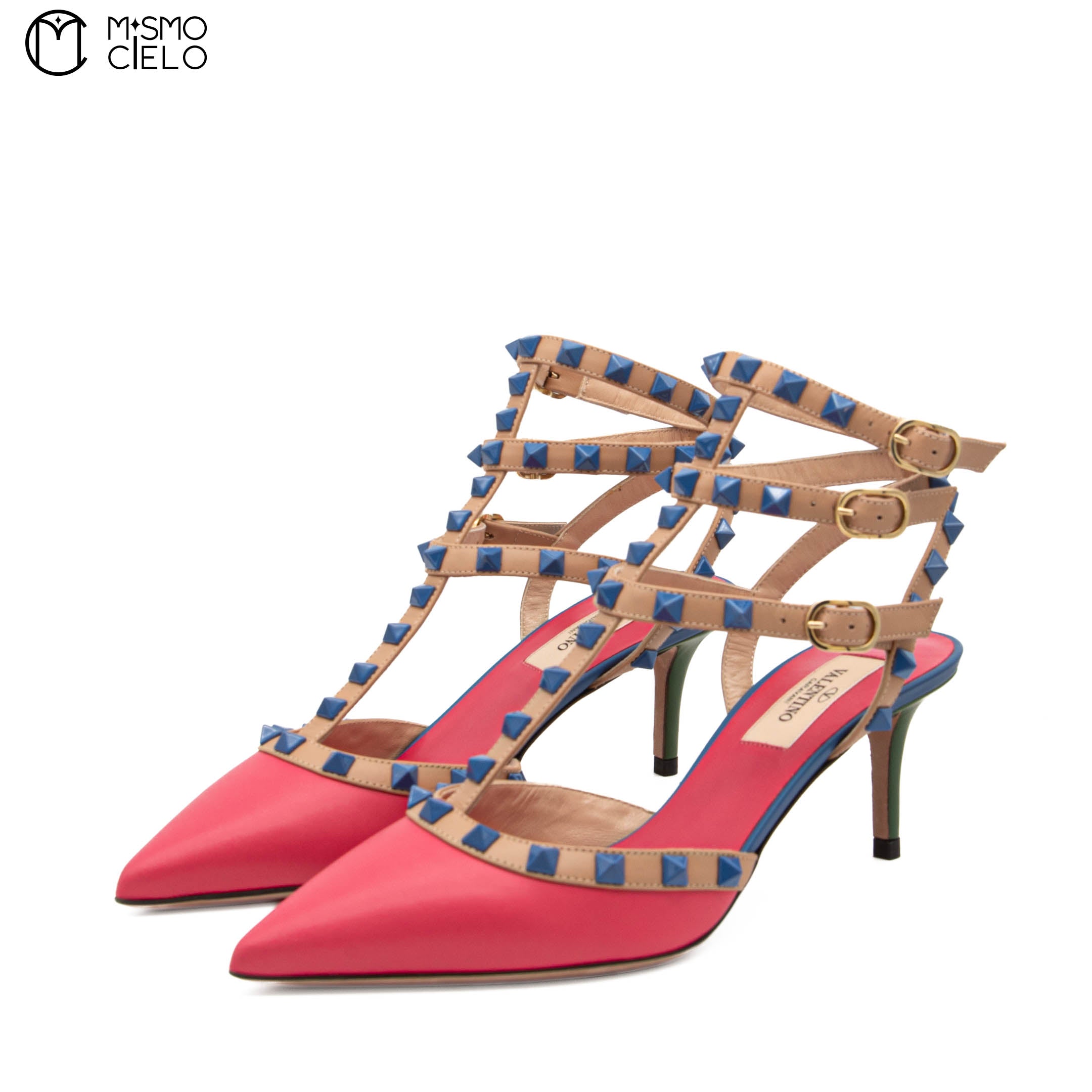 Pink Studded High Heel Shoes Size 36 *