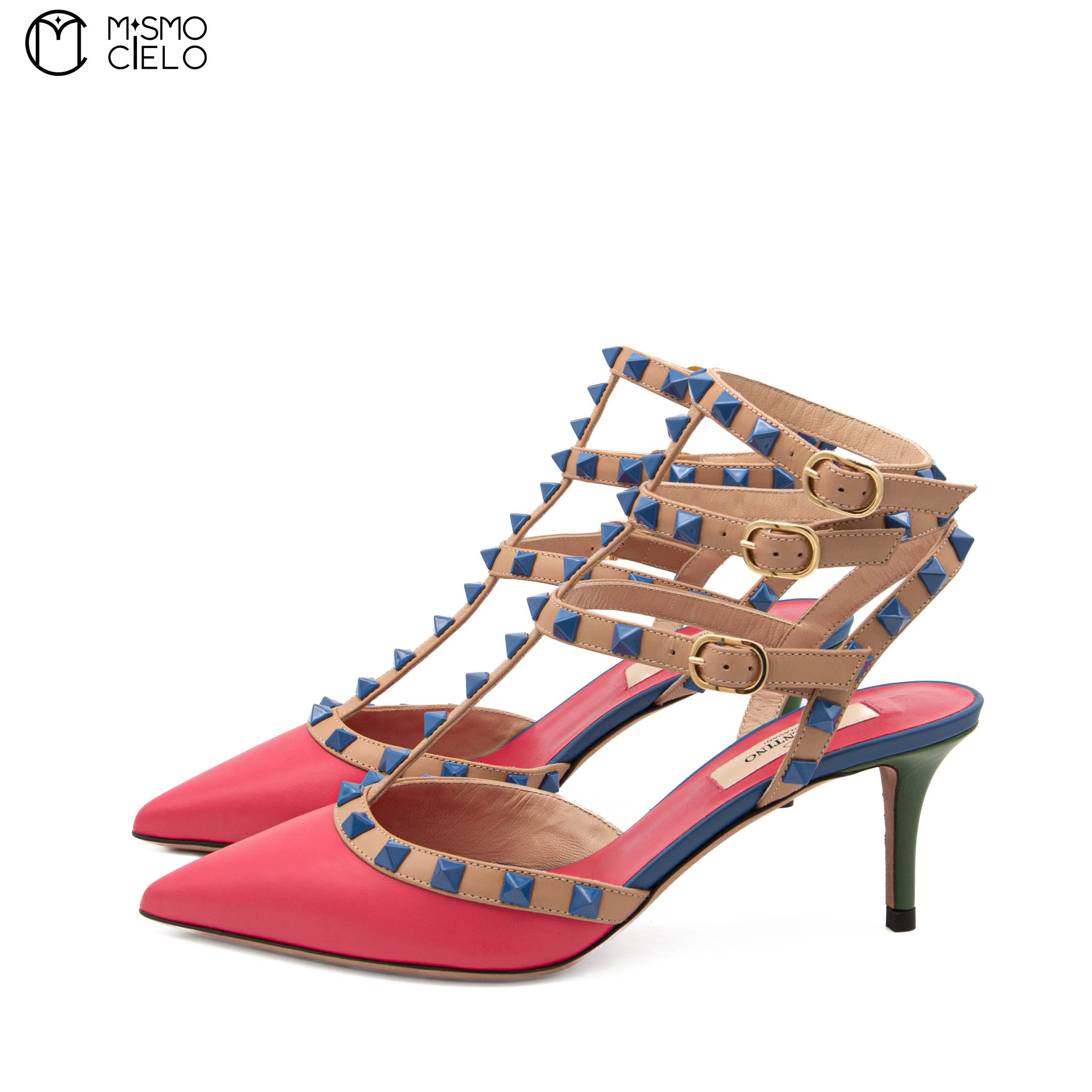 Pink Studded High Heel Shoes Size 36 *