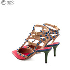 Pink Studded High Heel Shoes Size 36 *