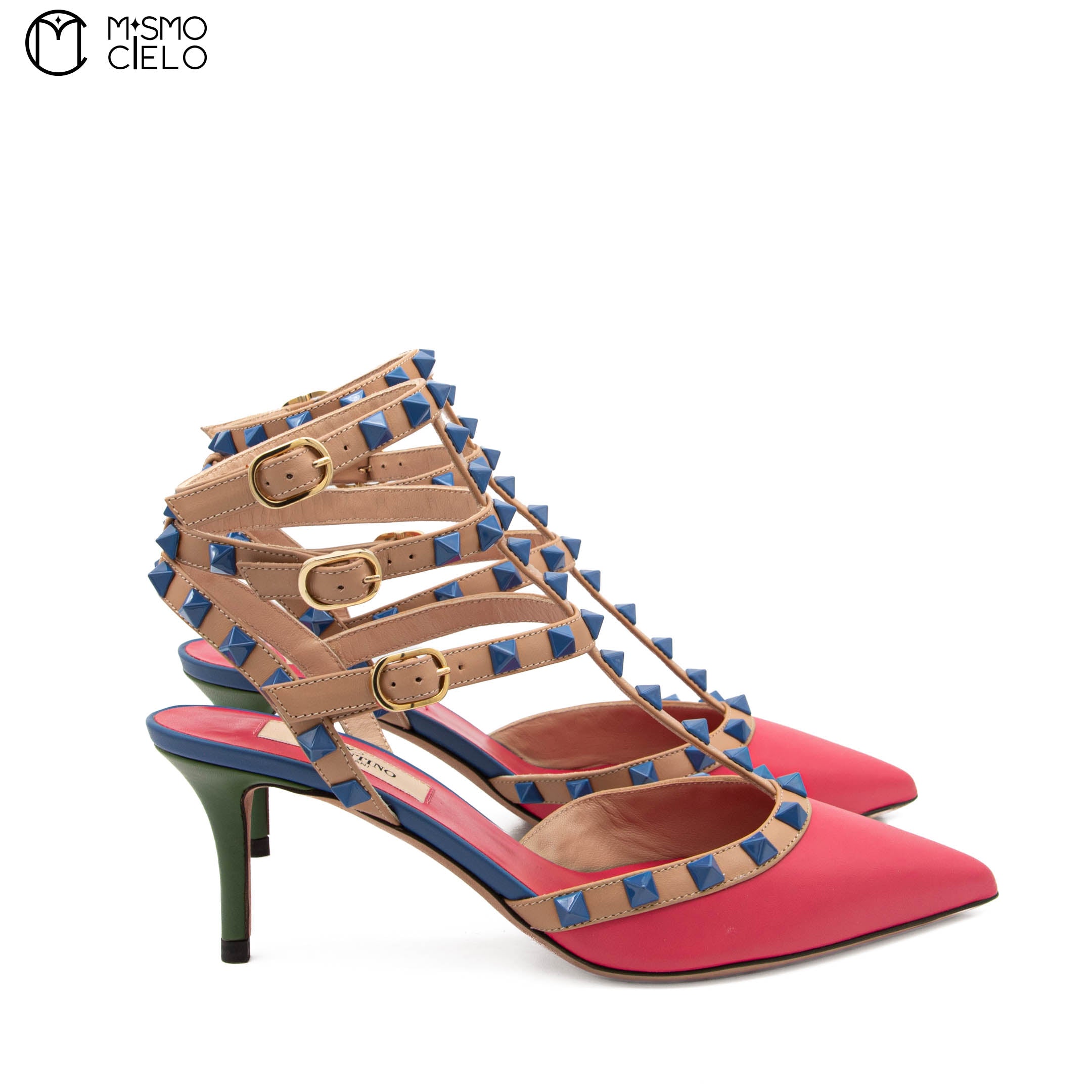 Pink Studded High Heel Shoes Size 36 *